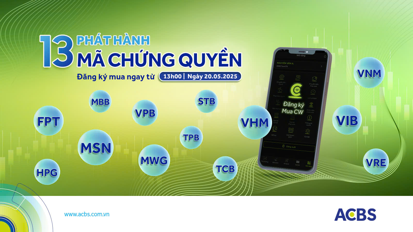 ACBS THÔNG BÁO PHÁT HÀNH CHỨNG QUYỀN ĐỢT 1 NĂM 2025