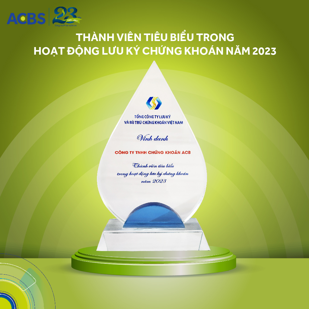 ACBS – Thành viên tiêu biểu trong hoạt động lưu ký chứng khoán năm 2023